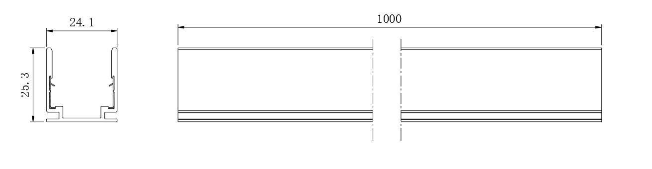 2 型，1 米 AL EC 型材，適合戶外應用