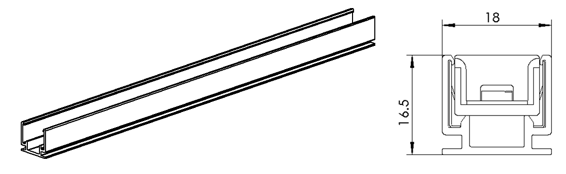 Type1，室外應用的 AL 型材（每件 1 米，可切割成所需的任何長度）