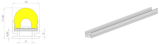 Type1，戶外應用的AL型材（每根1米，可切割成任何需要的長度）
